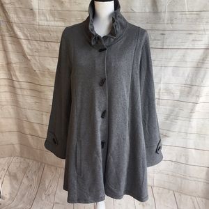 Soft Surroundings gray knit swing jacket L/XL
